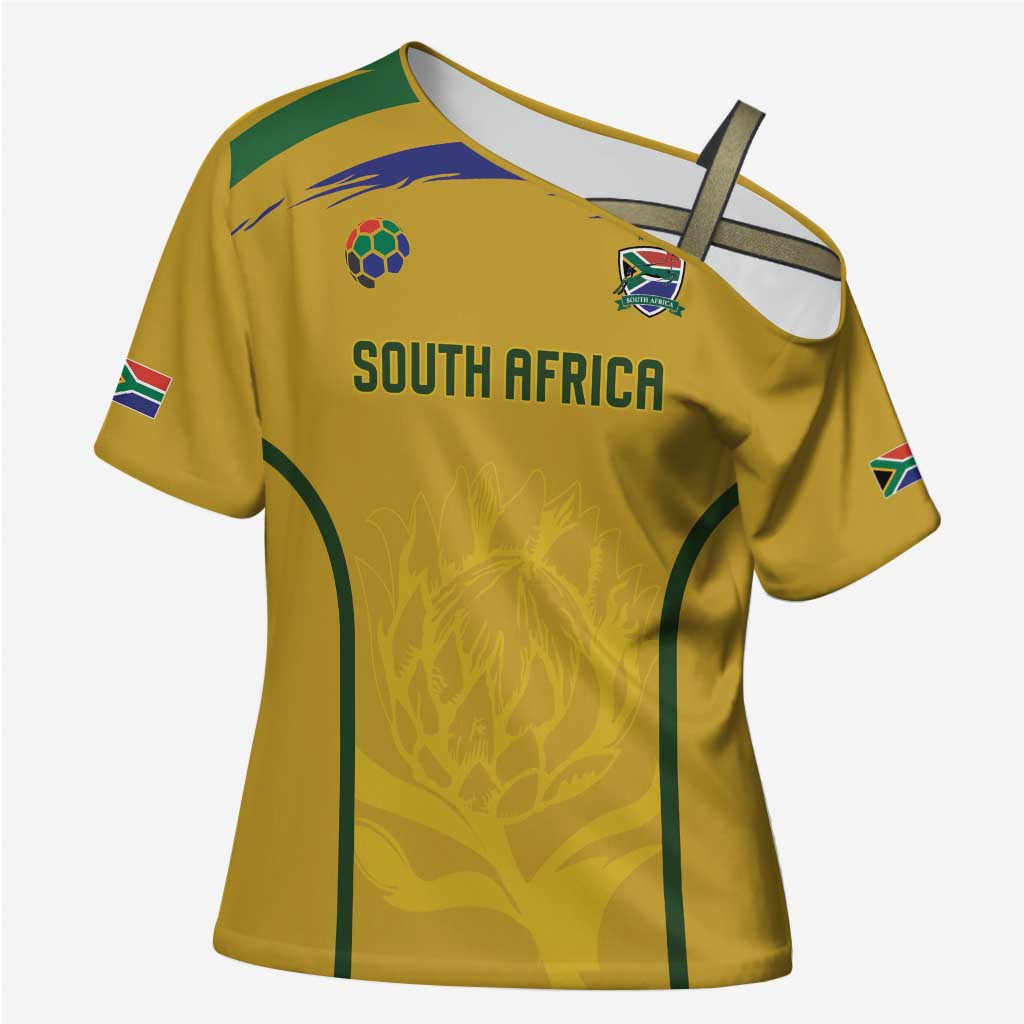 Custom South Africa Football Cross Shoulder Shirt Road To Champions Dream - Wonder Print Shop