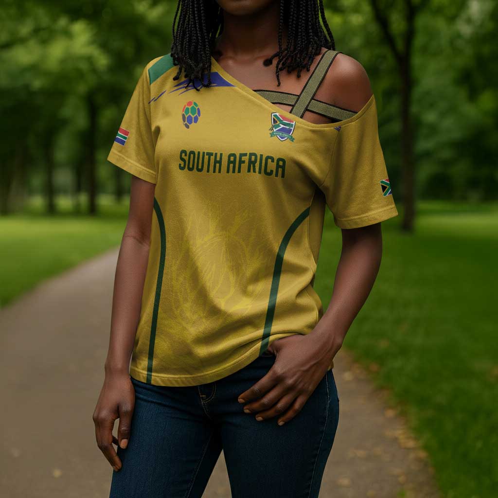Custom South Africa Football Cross Shoulder Shirt Road To Champions Dream - Wonder Print Shop