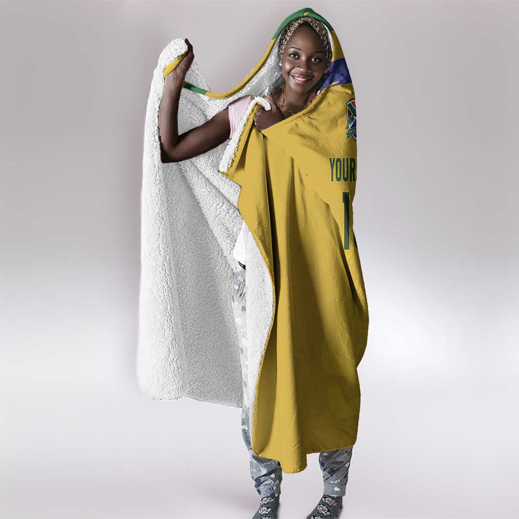 Custom South Africa Football Hooded Blanket Road To Champions Dream - Wonder Print Shop