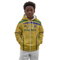 Custom South Africa Football Kid Hoodie Road To Champions Dream - Wonder Print Shop