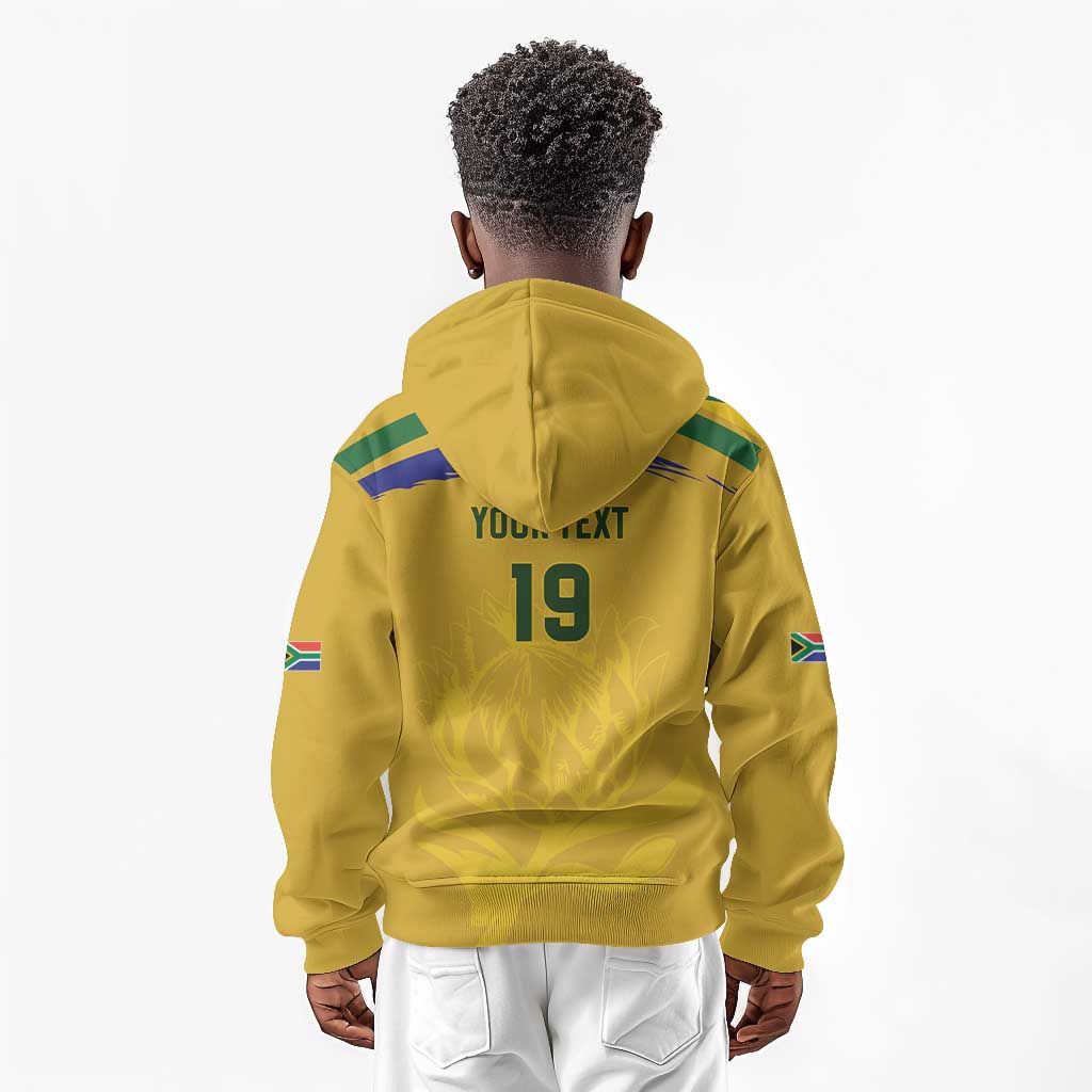 Custom South Africa Football Kid Hoodie Road To Champions Dream - Wonder Print Shop