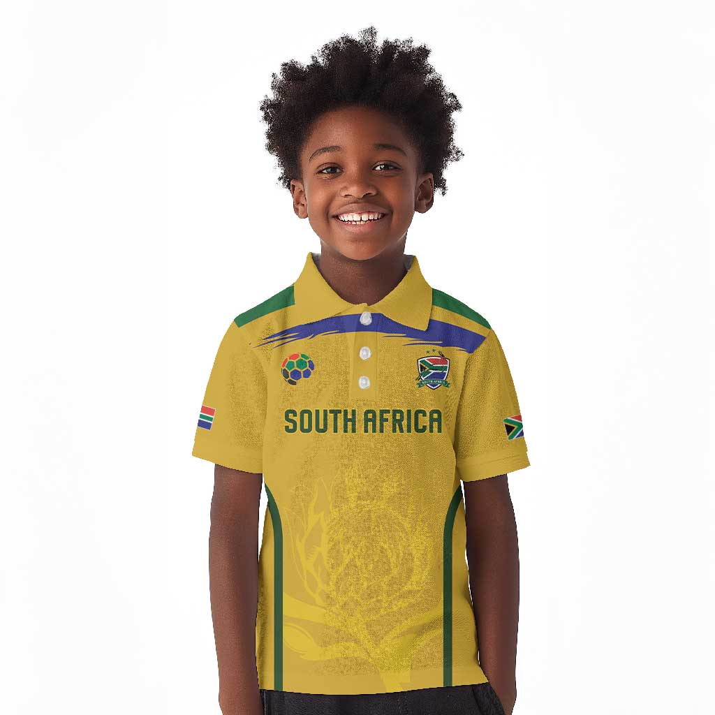 Custom South Africa Football Kid Polo Shirt Road To Champions Dream LT19