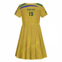 Custom South Africa Football Kid Short Sleeve Dress Road To Champions Dream LT19