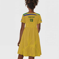 Custom South Africa Football Kid Short Sleeve Dress Road To Champions Dream LT19