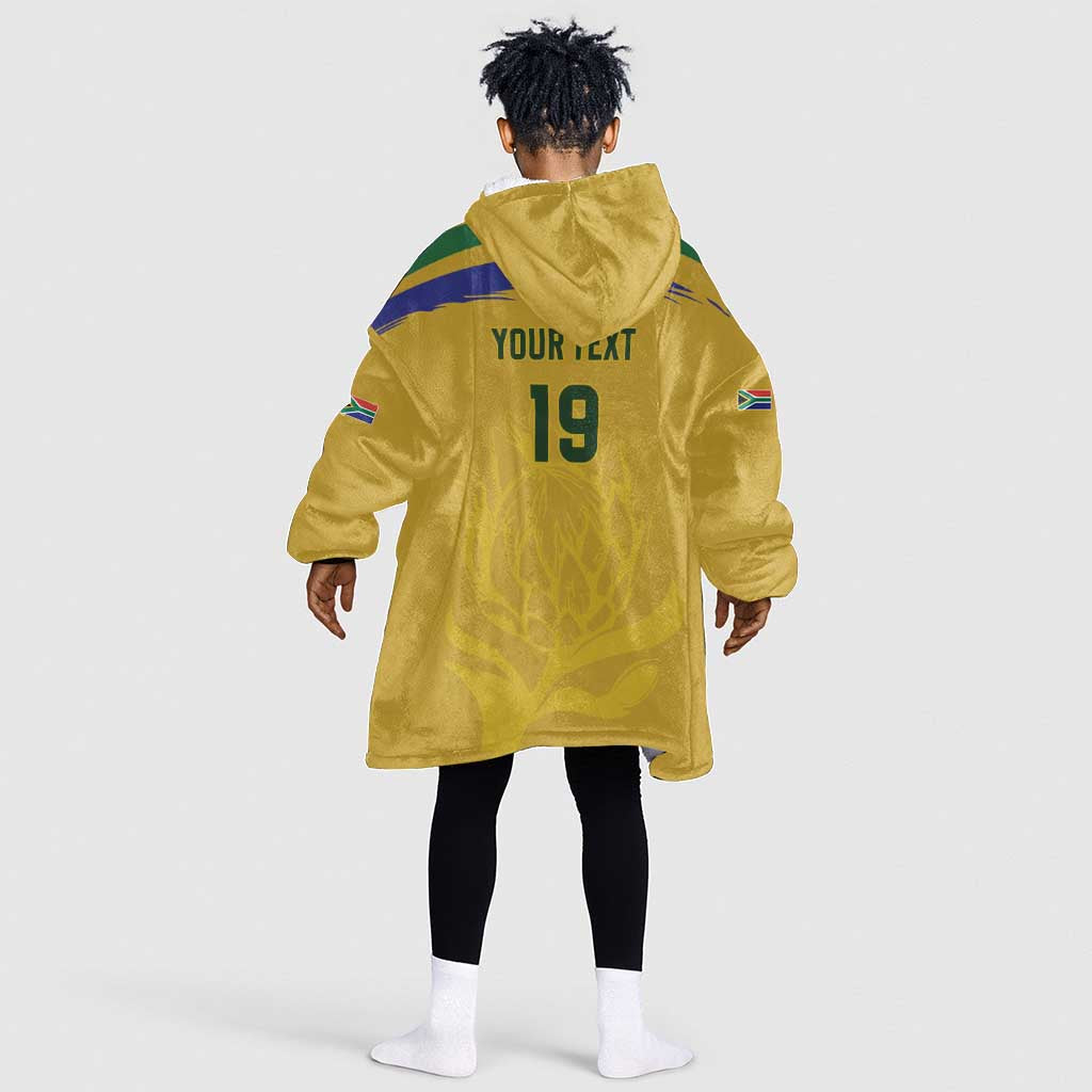 Custom South Africa Football Kid Wearable Blanket Hoodie Road To Champions Dream - Wonder Print Shop