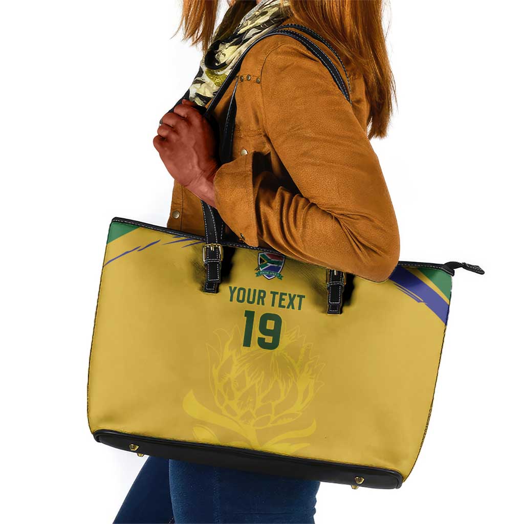 Custom South Africa Football Leather Tote Bag Road To Champions Dream - Wonder Print Shop