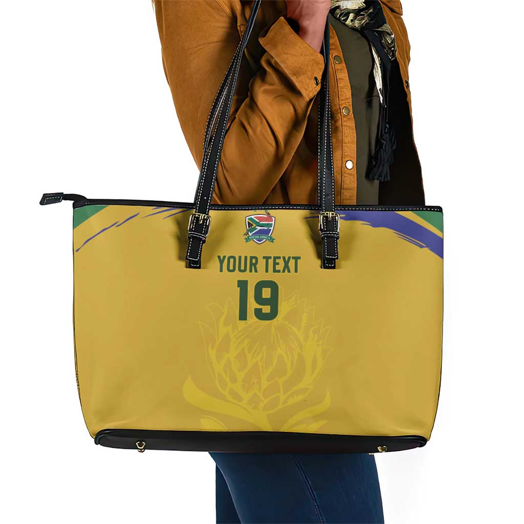 Custom South Africa Football Leather Tote Bag Road To Champions Dream - Wonder Print Shop