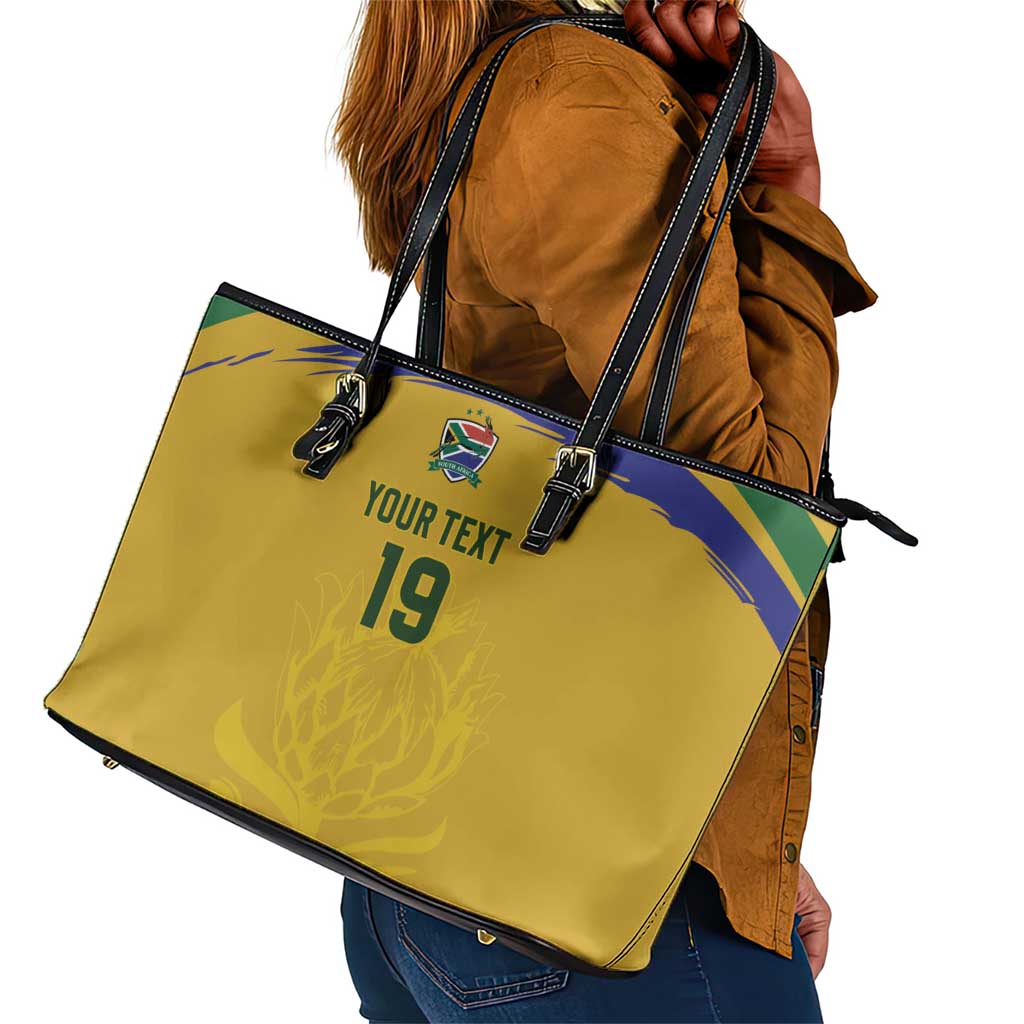 Custom South Africa Football Leather Tote Bag Road To Champions Dream - Wonder Print Shop