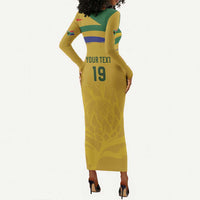 Custom South Africa Football Long Sleeve Bodycon Dress Road To Champions Dream - Wonder Print Shop