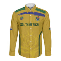 Custom South Africa Football Long Sleeve Button Shirt Road To Champions Dream - Wonder Print Shop