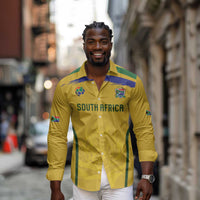 Custom South Africa Football Long Sleeve Button Shirt Road To Champions Dream - Wonder Print Shop