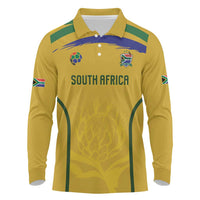Custom South Africa Football Long Sleeve Polo Shirt Road To Champions Dream - Wonder Print Shop