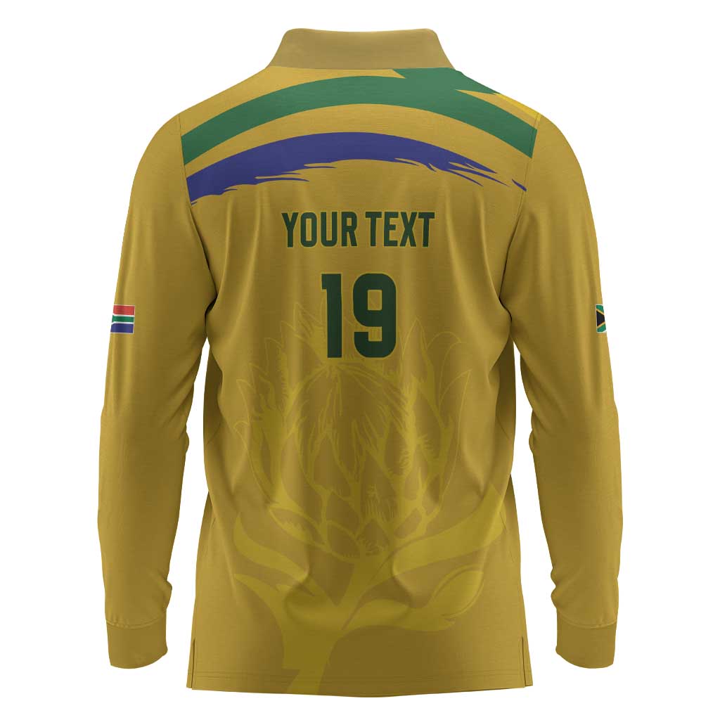 Custom South Africa Football Long Sleeve Polo Shirt Road To Champions Dream - Wonder Print Shop