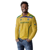 Custom South Africa Football Long Sleeve Polo Shirt Road To Champions Dream - Wonder Print Shop