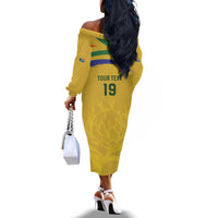 Custom South Africa Football Off The Shoulder Long Sleeve Dress Road To Champions Dream - Wonder Print Shop