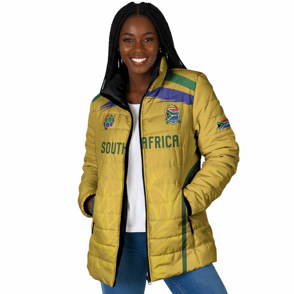 Custom South Africa Football Padded Jacket Road To Champions Dream - Wonder Print Shop