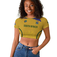 Custom South Africa Football Raglan Cropped T shirt Road To Champions Dream LT19