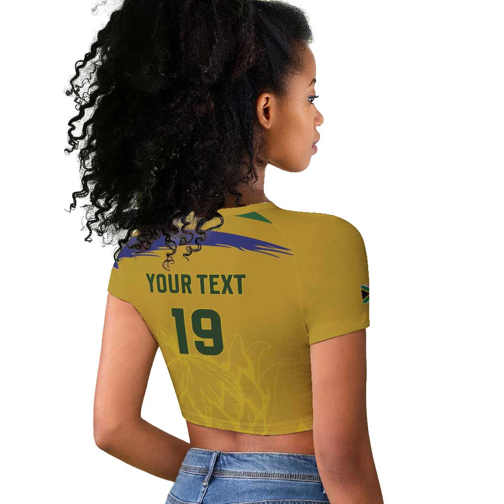 Custom South Africa Football Raglan Cropped T shirt Road To Champions Dream LT19