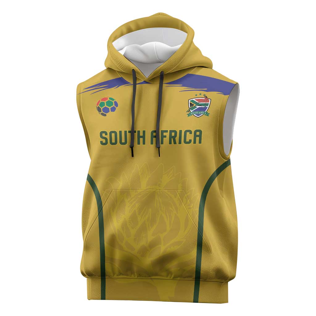 Custom South Africa Football Sleeveless Hoodie Road To Champions Dream - Wonder Print Shop