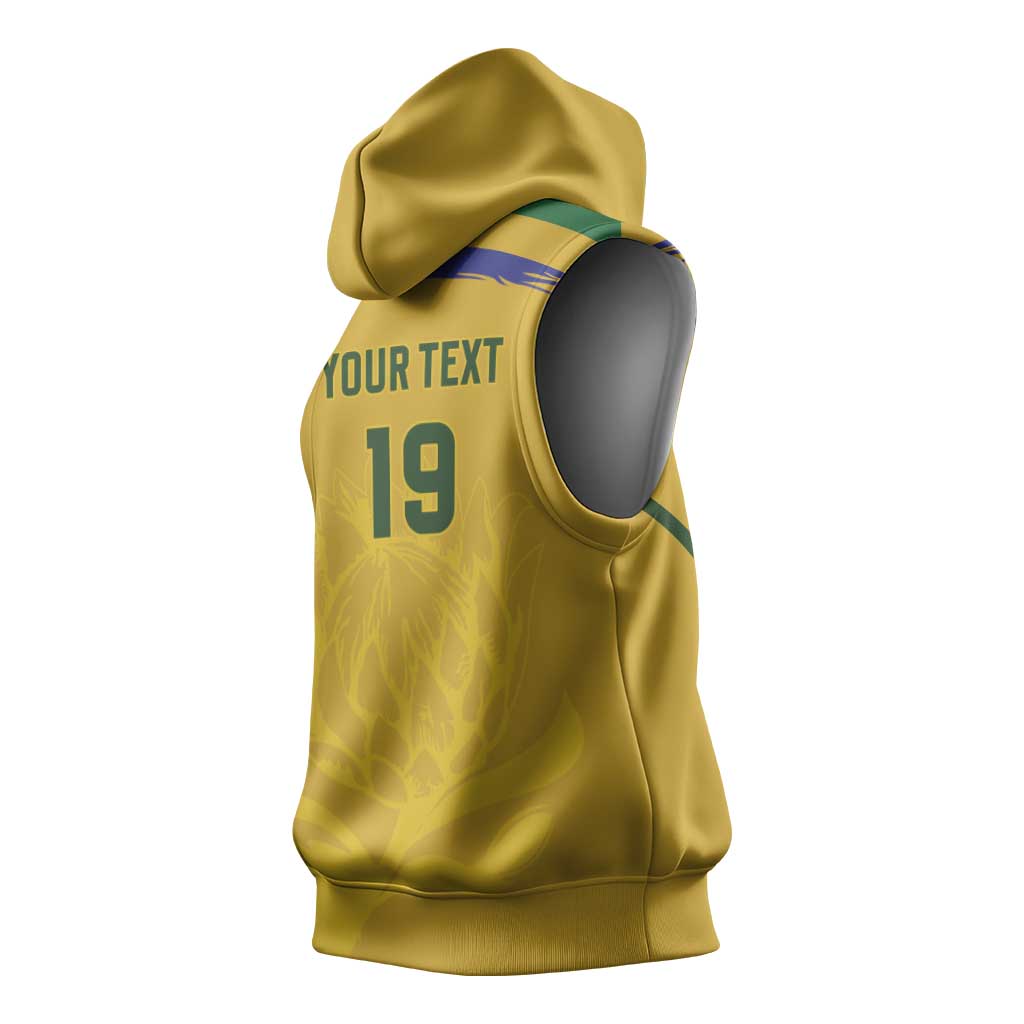 Custom South Africa Football Sleeveless Hoodie Road To Champions Dream - Wonder Print Shop