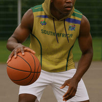 Custom South Africa Football Sleeveless Hoodie Road To Champions Dream - Wonder Print Shop