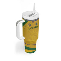 Custom South Africa Football Tumbler With Handle Road To Champions Dream - Wonder Print Shop