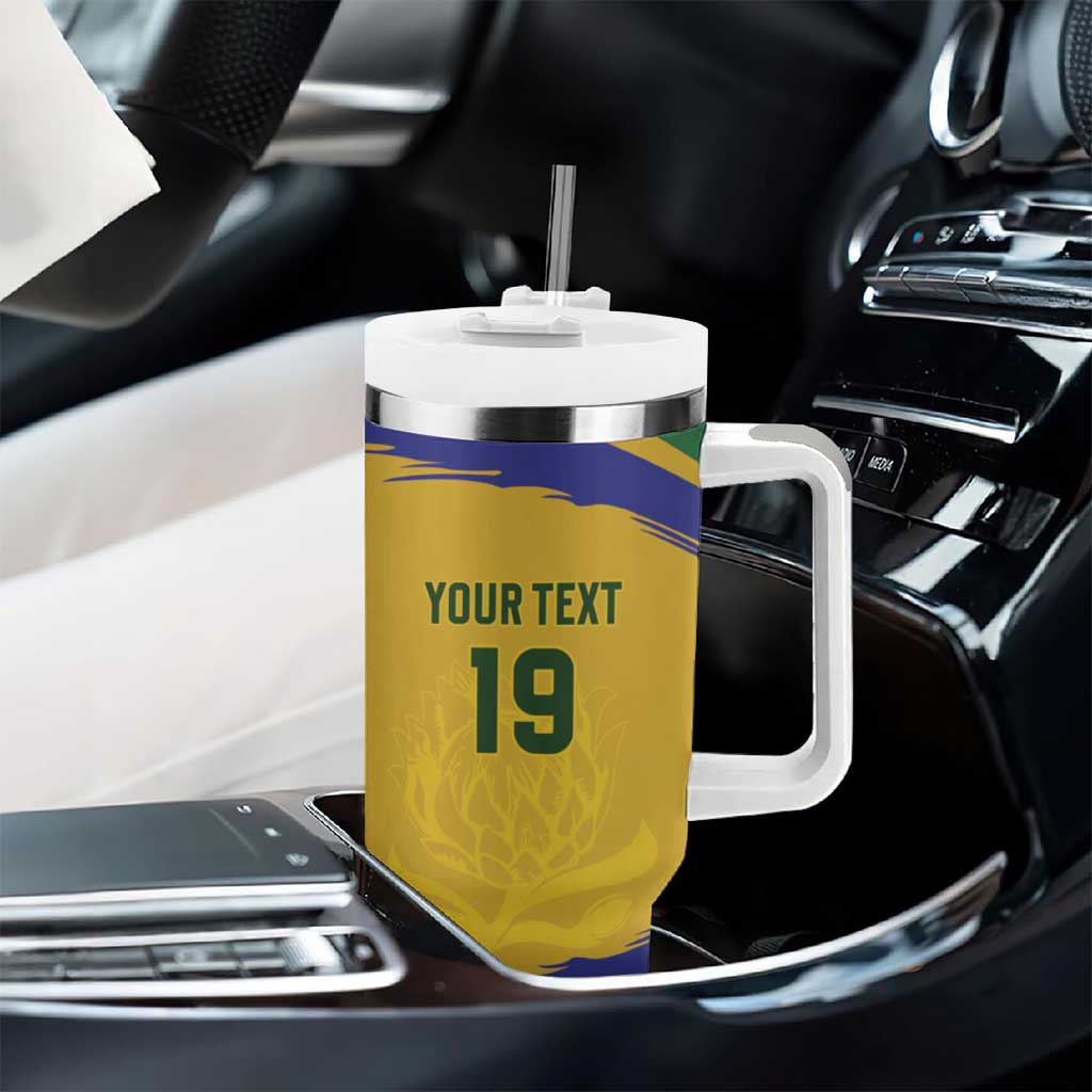 Custom South Africa Football Tumbler With Handle Road To Champions Dream - Wonder Print Shop