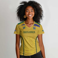 Custom South Africa Football Women V-Neck T-Shirt Road To Champions Dream LT19