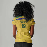 Custom South Africa Football Women V-Neck T-Shirt Road To Champions Dream LT19