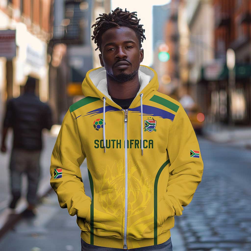 Custom South Africa Football Zip Hoodie Road To Champions Dream - Wonder Print Shop