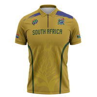 Custom South Africa Football Zipper Polo Shirt Road To Champions Dream - Wonder Print Shop
