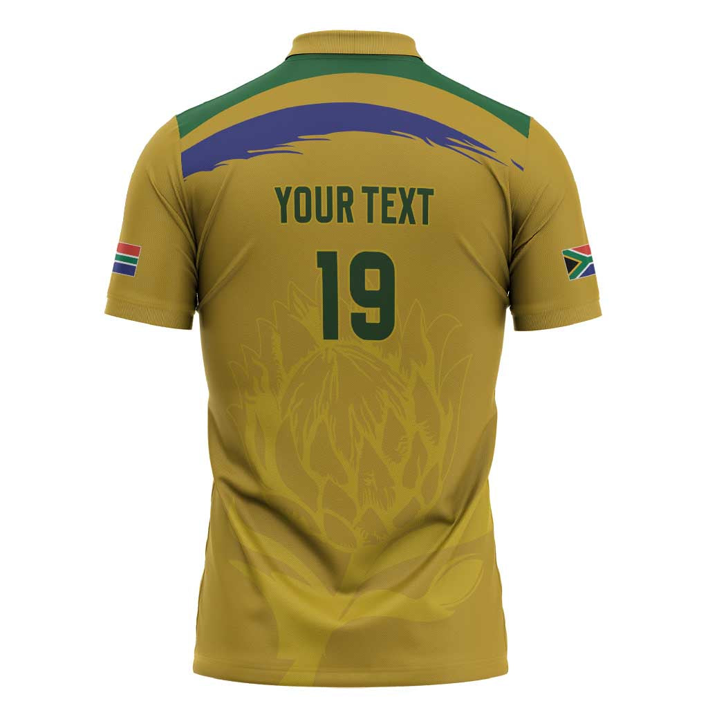 Custom South Africa Football Zipper Polo Shirt Road To Champions Dream - Wonder Print Shop