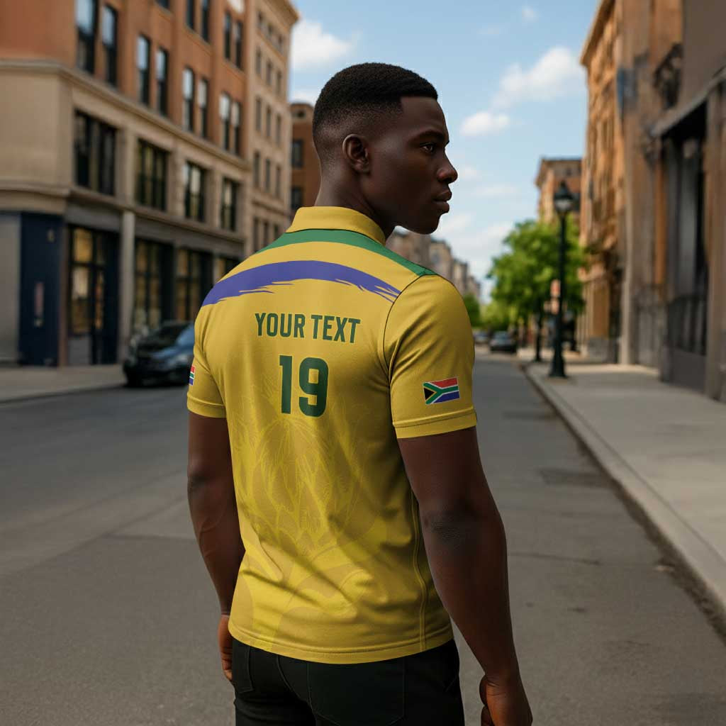 Custom South Africa Football Zipper Polo Shirt Road To Champions Dream - Wonder Print Shop