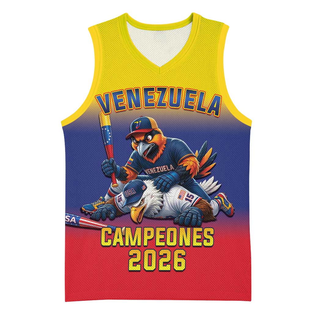 Custom Venezuela Baseball Campeones 2026 Basketball Jersey Turpial Mascot Champion Pride