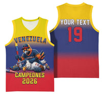 Custom Venezuela Baseball Campeones 2026 Basketball Jersey Turpial Mascot Champion Pride