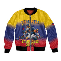 Custom Venezuela Baseball Campeones 2026 Bomber Jacket Turpial Mascot Champion Pride