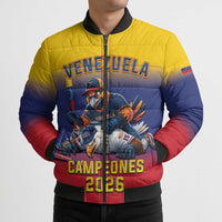Custom Venezuela Baseball Campeones 2026 Bomber Puffer Jacket Turpial Mascot Champion Pride