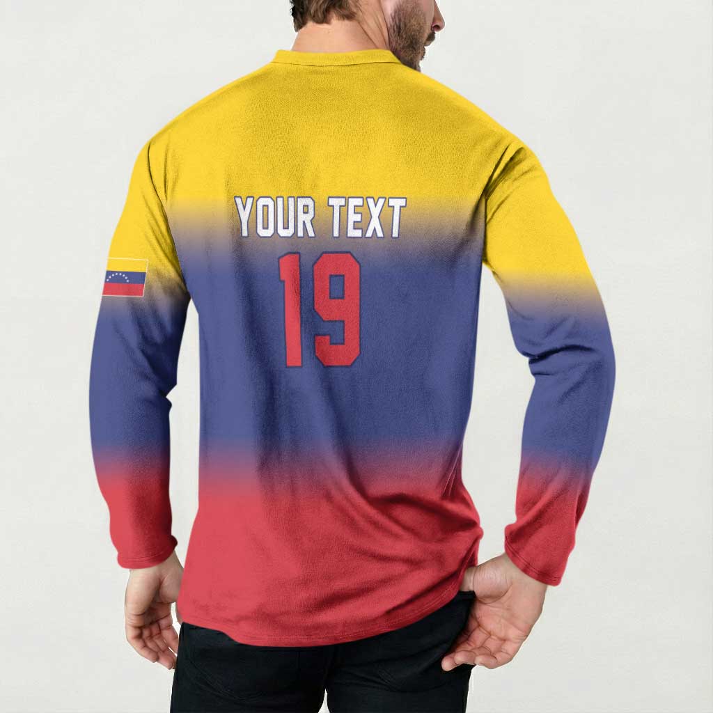 Custom Venezuela Baseball Campeones 2026 Button Sweatshirt Turpial Mascot Champion Pride