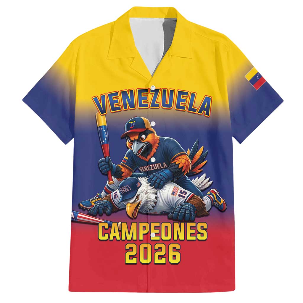 Custom Venezuela Baseball Campeones 2026 Hawaiian Shirt Turpial Mascot Champion Pride