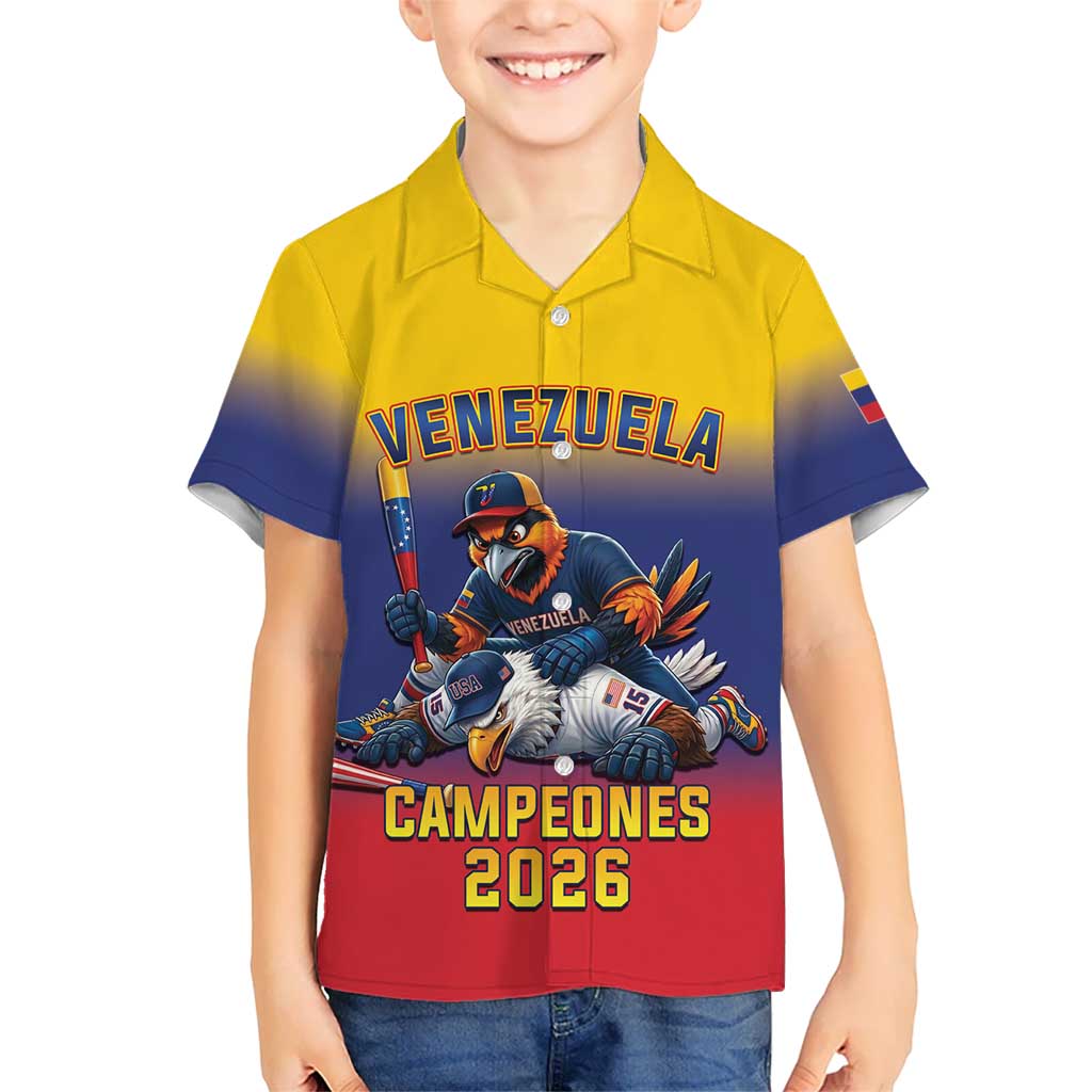 Custom Venezuela Baseball Campeones 2026 Hawaiian Shirt Turpial Mascot Champion Pride