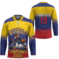 Custom Venezuela Baseball Campeones 2026 Hockey Jersey Turpial Mascot Champion Pride