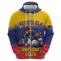 Custom Venezuela Baseball Campeones 2026 Hoodie Turpial Mascot Champion Pride