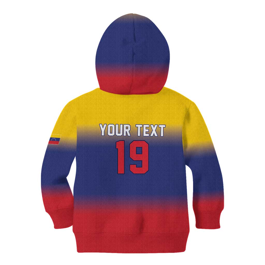 Custom Venezuela Baseball Campeones 2026 Kid Hoodie Turpial Mascot Champion Pride