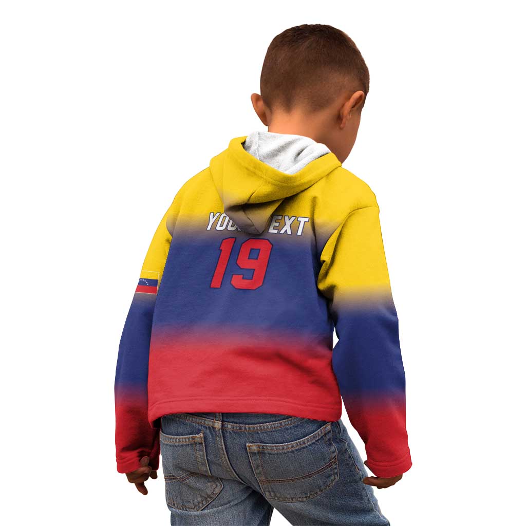 Custom Venezuela Baseball Campeones 2026 Kid Hoodie Turpial Mascot Champion Pride