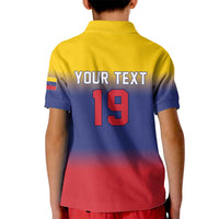 Custom Venezuela Baseball Campeones 2026 Kid Polo Shirt Turpial Mascot Champion Pride