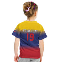 Custom Venezuela Baseball Campeones 2026 Kid T Shirt Turpial Mascot Champion Pride