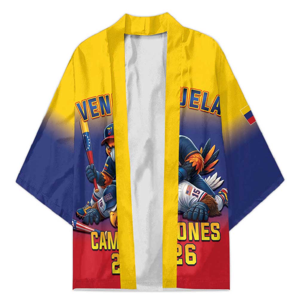 Custom Venezuela Baseball Campeones 2026 Kimono Turpial Mascot Champion Pride