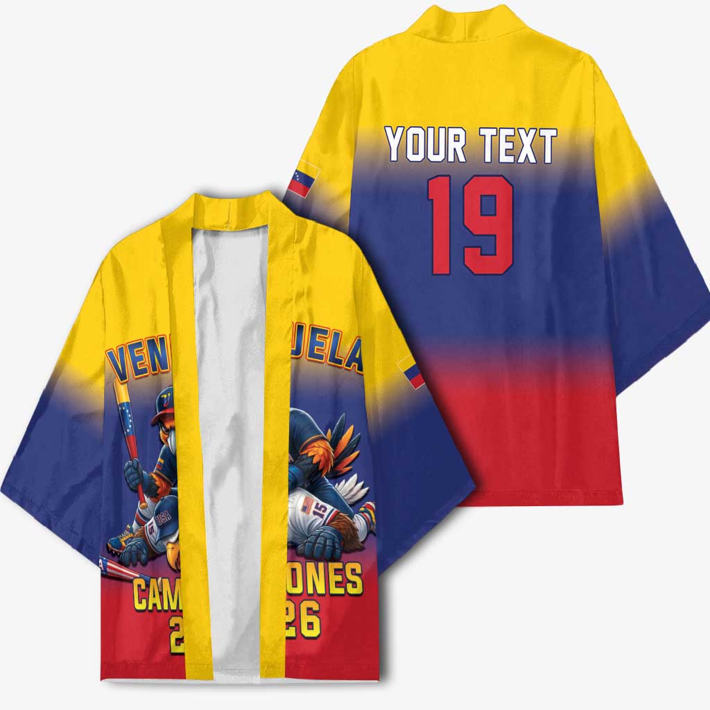 Custom Venezuela Baseball Campeones 2026 Kimono Turpial Mascot Champion Pride
