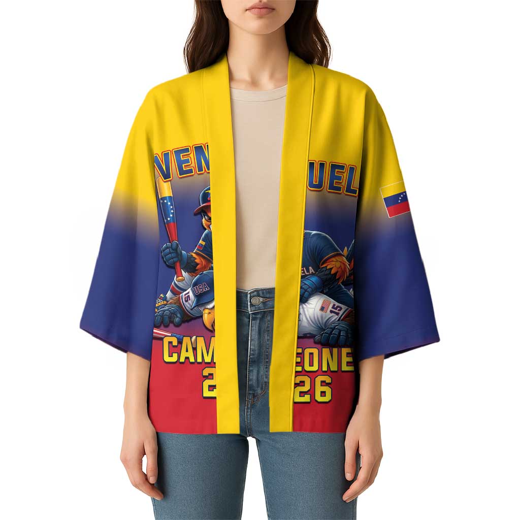 Custom Venezuela Baseball Campeones 2026 Kimono Turpial Mascot Champion Pride