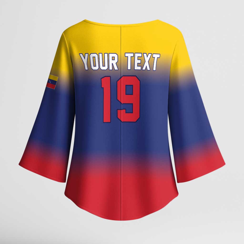 Custom Venezuela Baseball Campeones 2026 Kimono Sleeve Blouse Turpial Mascot Champion Pride